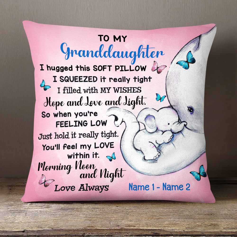 Personalized Granddaughter Elephant Pillow NB121 30O58