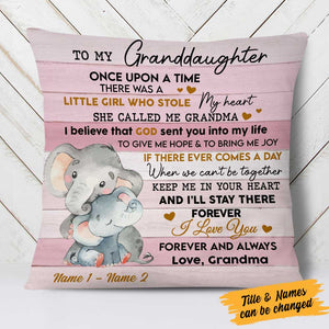 Personalized Elephant Mom Grandma Granddaughter Grandson Pillow