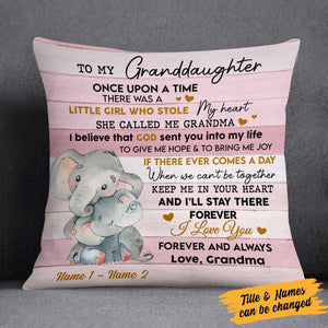 Personalized Elephant Mom Grandma Granddaughter Grandson Pillow