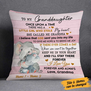 Personalized Elephant Granddaughter Grandson Pillow