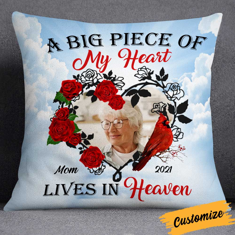 Personalized Memo A Big Piece Of My Heart Heaven Photo Pillowcase