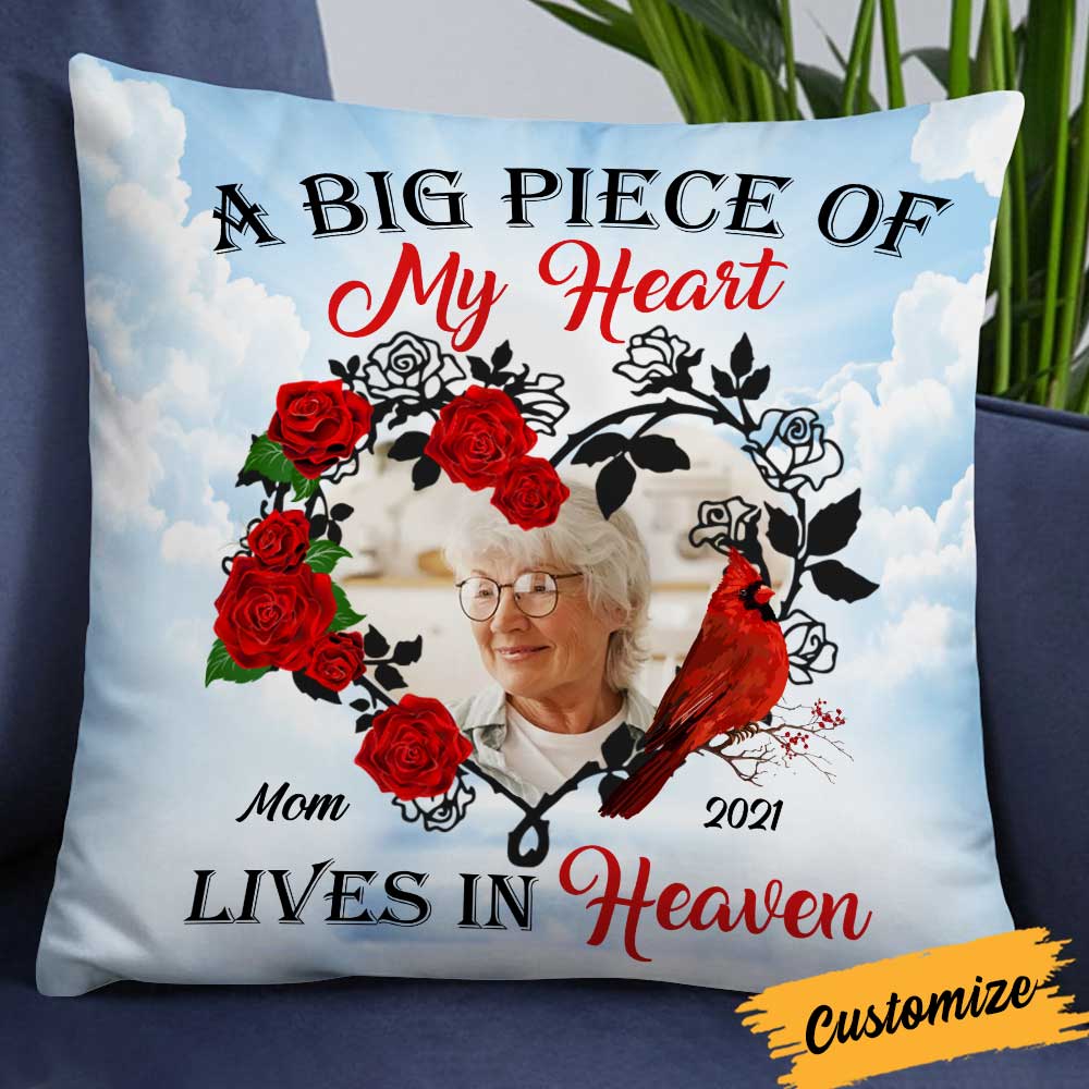Personalized Memo A Big Piece Of My Heart Heaven Photo Pillowcase