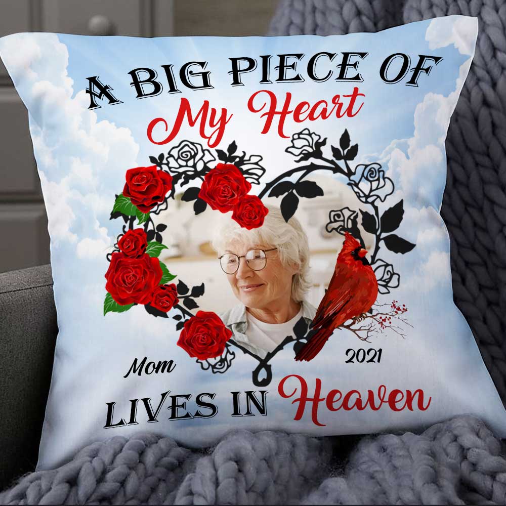 Personalized Memo A Big Piece Of My Heart Heaven Photo Pillowcase