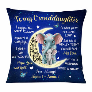 Personalized Elephant Granddaughter Pillow