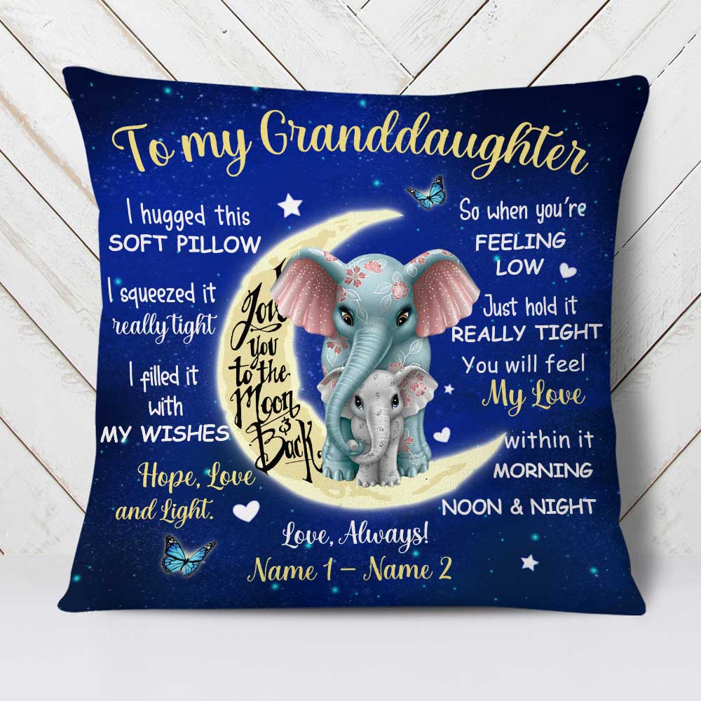 Personalized Elephant Granddaughter Pillow