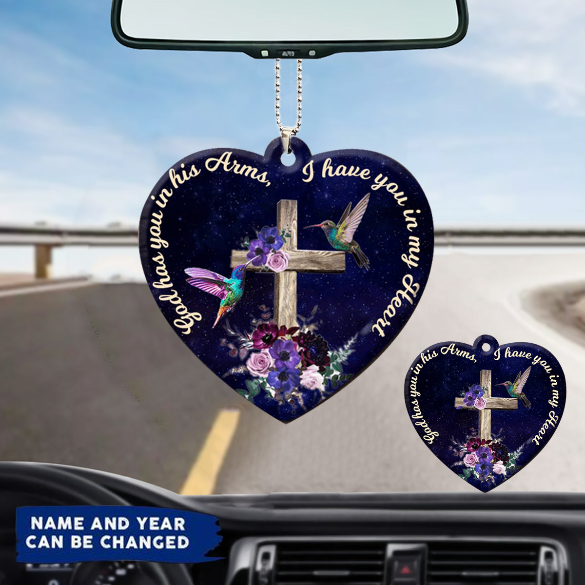 Memorial Gift, God Has You In His Arms, I Have You In My Heart Personalized Ornament