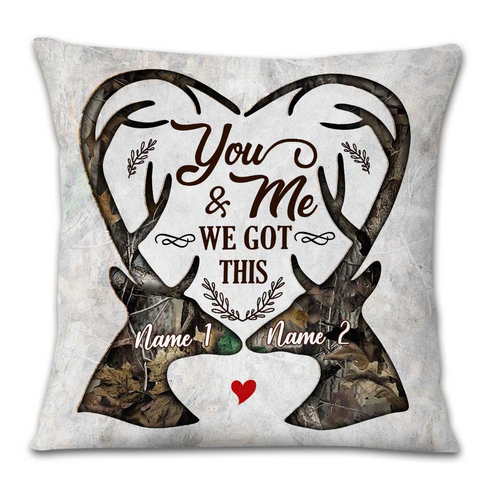 Personalized Deer Hunting Couple Pillow DB41 26O23