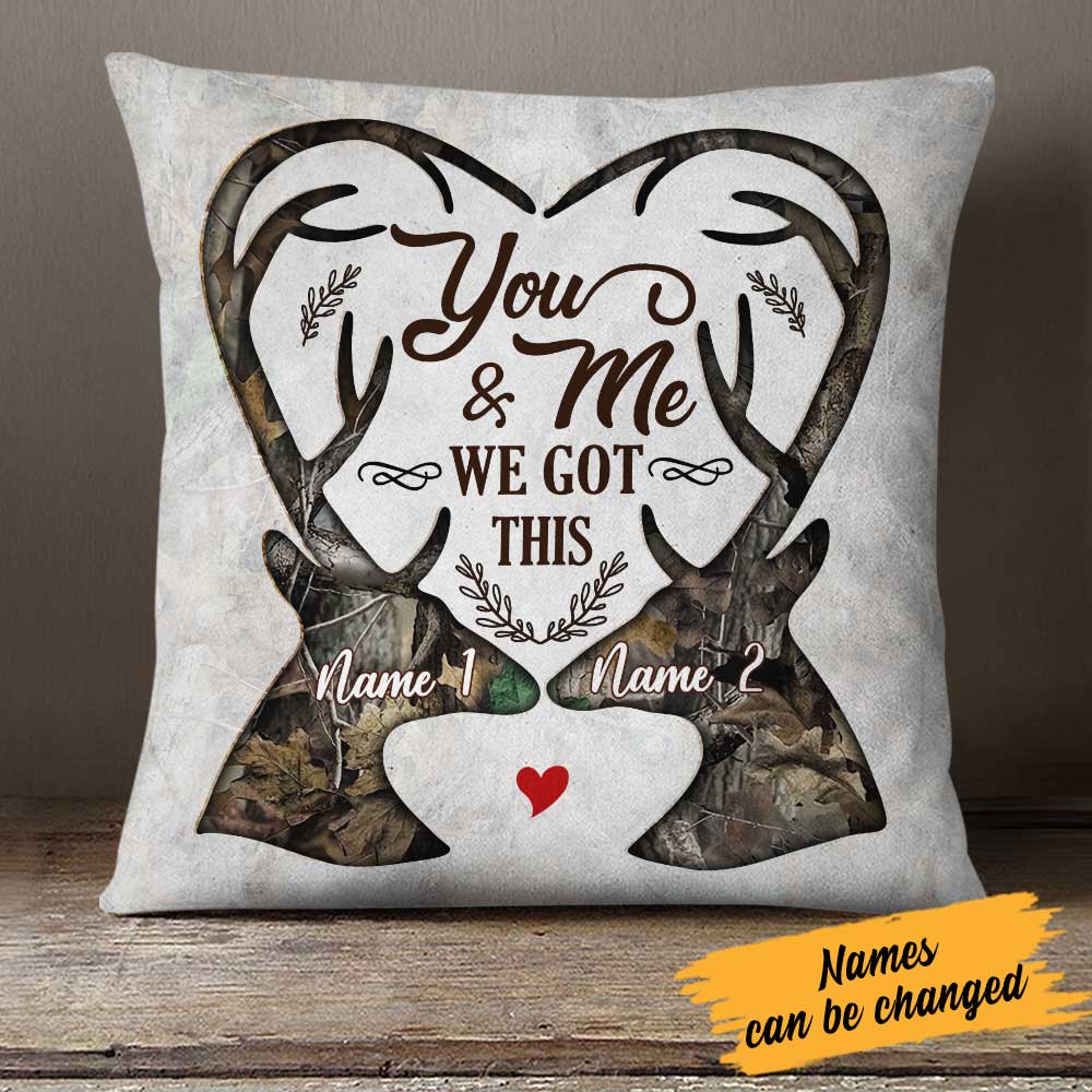 Personalized Deer Hunting Couple Pillow DB41 26O23