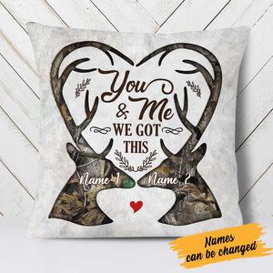 Personalized Deer Hunting Couple Pillow DB41 26O23