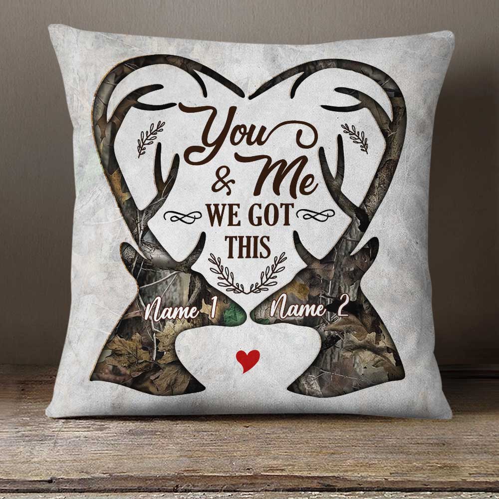 Personalized Deer Hunting Couple Pillow DB41 26O23