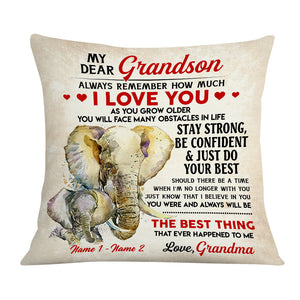 Personalized To My Son Grandson Elephant Pillow