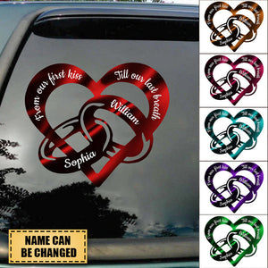 FROM OUR FIRST KISS TILL OUR LAST BREATH COUPLE RINGS PERSONALIZED DECAL