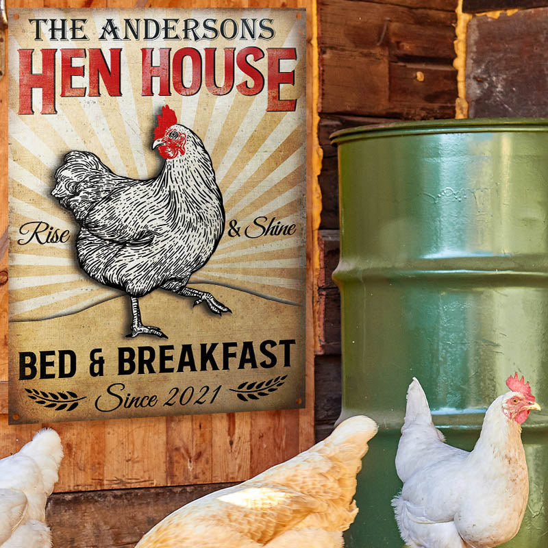 Chicken Hen House Custom Classic Metal Signs, Chicken Decor, Farmhouse Decor