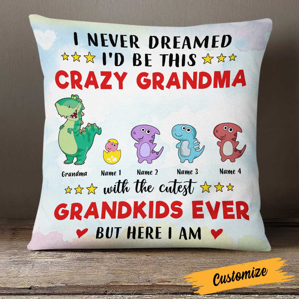Personalized Mom Grandma Granddaughter Grandson Pillow