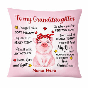 Personalized Mom Grandma To Daughter Granddaughter Pig Pillow