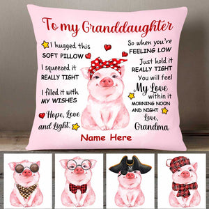 Personalized Mom Grandma To Daughter Granddaughter Pig Pillow