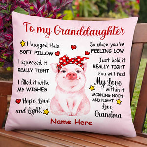 Personalized Mom Grandma To Daughter Granddaughter Pig Pillow