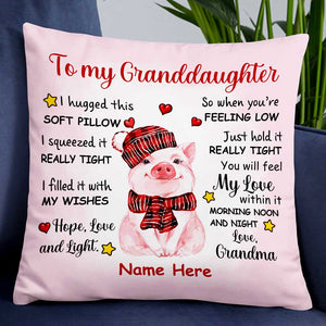 Personalized Mom Grandma To Daughter Granddaughter Pig Pillow