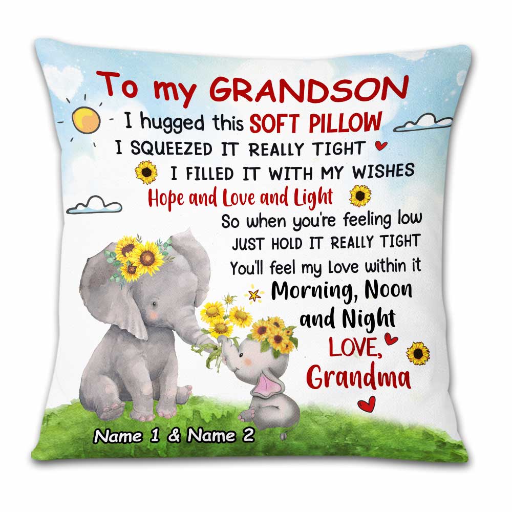 Personalized Elephant Mom Grandma To Daughter Granddaughter Pillowcase