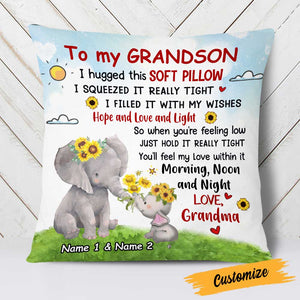 Personalized Elephant Mom Grandma To Daughter Granddaughter Pillowcase