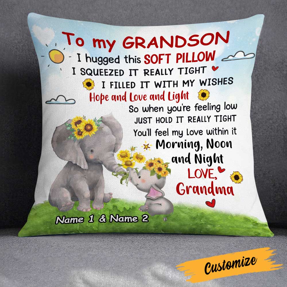 Personalized Elephant Mom Grandma To Daughter Granddaughter Pillowcase