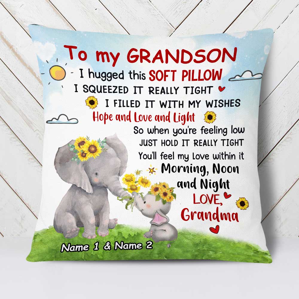 Personalized Elephant Mom Grandma To Daughter Granddaughter Pillowcase