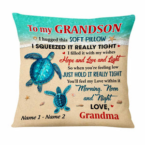 Personalized Mom Grandma Son Grandson Turtle Pillowcase
