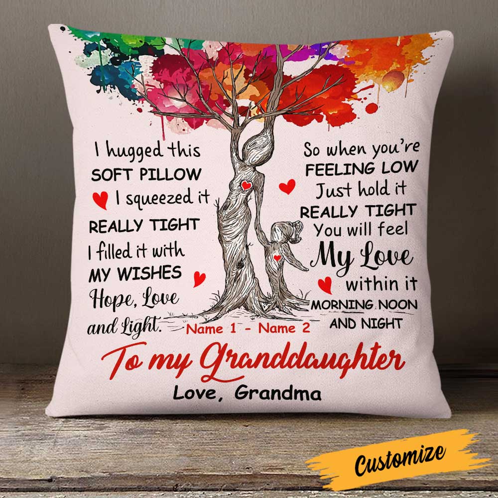 Personalized Mom Grandma Daughter Granddaughter Hug This Pillow