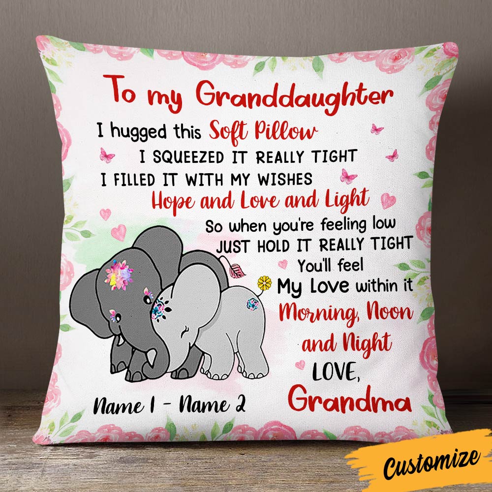 Personalized Hug This Granddaughter Pillow