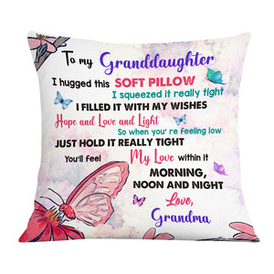 Personalized Butterfly Granddaughter Hug This Pillow
