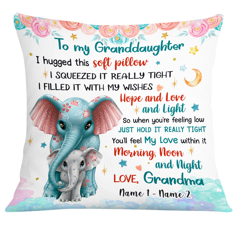 Personalized Mom Grandma Elephant Pillow JR55 30O24