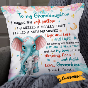 Personalized Mom Grandma Elephant Pillow JR55 30O24