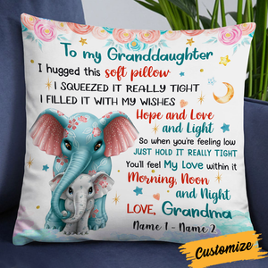 Personalized Mom Grandma Elephant Pillow JR55 30O24