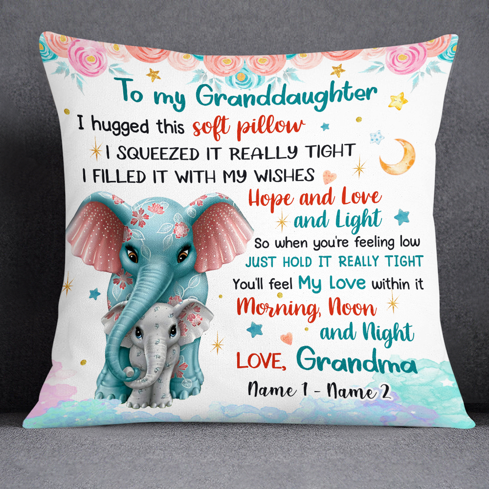 Personalized Mom Grandma Elephant Pillow JR55 30O24