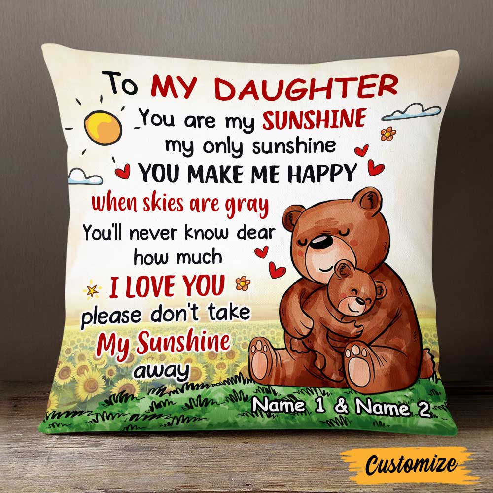 Personalized Mom Grandma Daughter Granddaughter Pillow