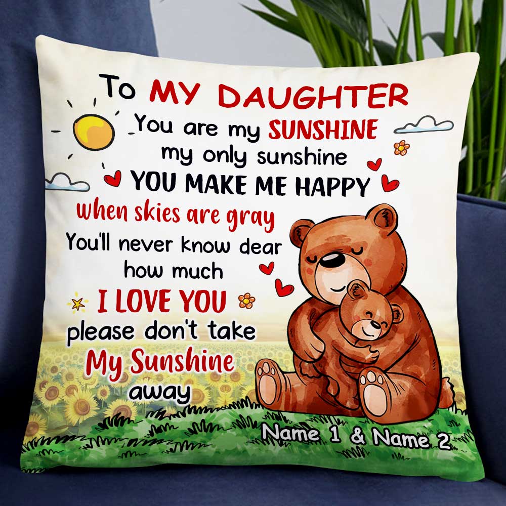 Personalized Mom Grandma Daughter Granddaughter Pillow