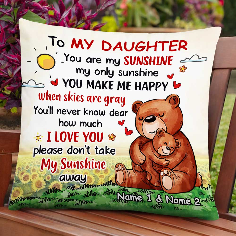 Personalized Mom Grandma Daughter Granddaughter Pillow