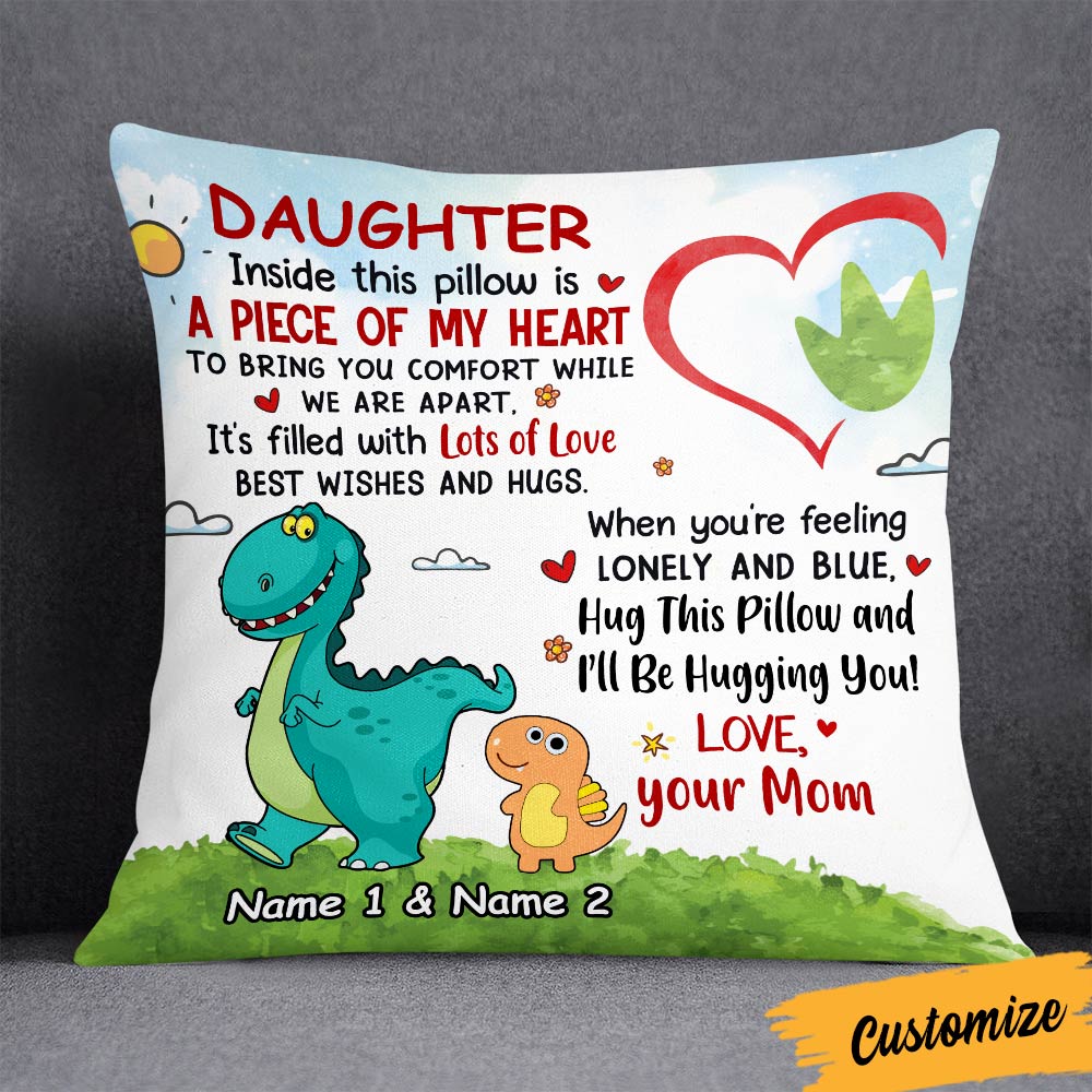 Personalized Dinosaur Daughter Pillowcase