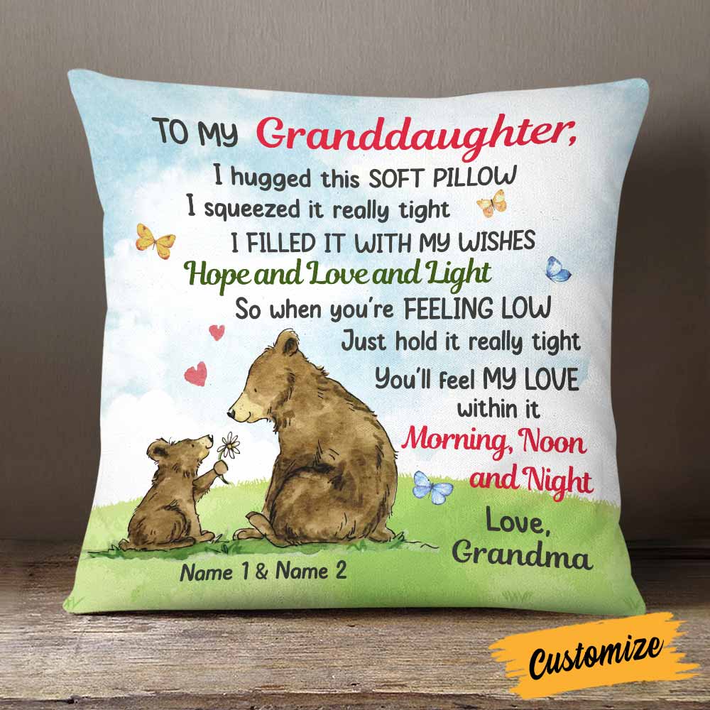 Granddaughter Daughter Grandson Son Hug This Pillow Personalized Pillowcase