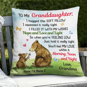 Granddaughter Daughter Grandson Son Hug This Pillow Personalized Pillowcase