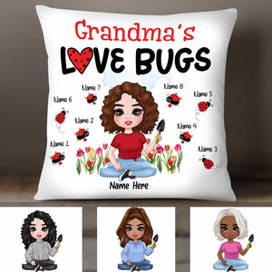 Personalized Mom Grandma Love Bugs Pillowcase