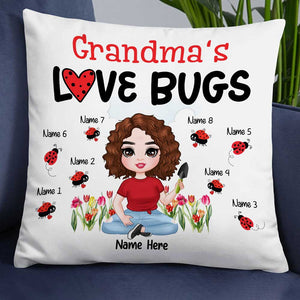 Personalized Mom Grandma Love Bugs Pillowcase