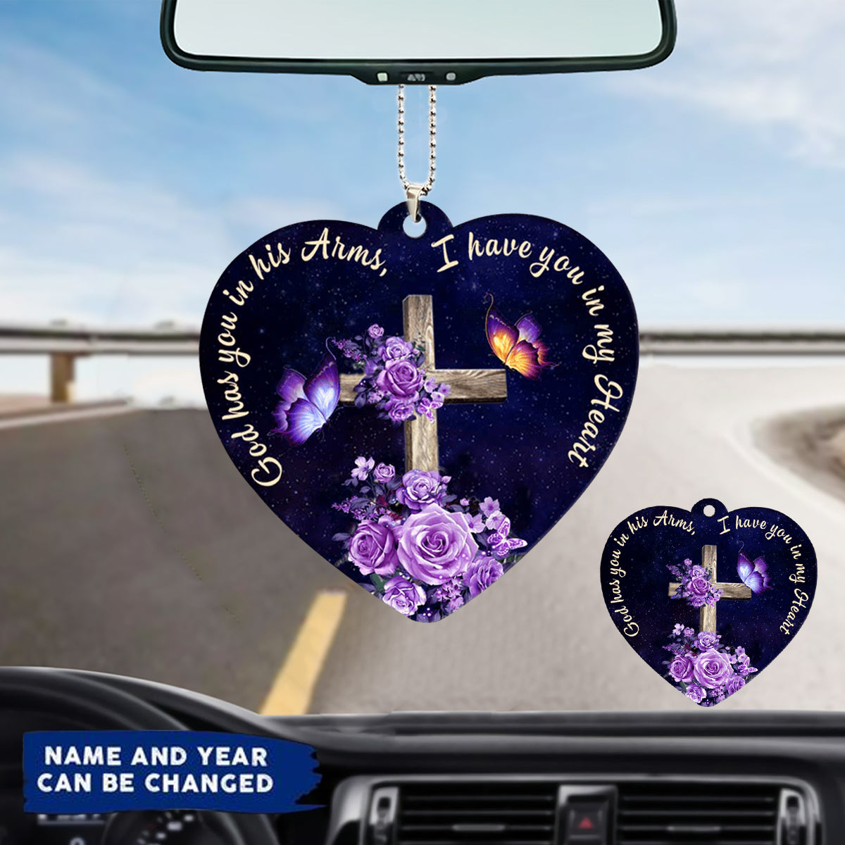 Memorial Gift, God Has You In His Arms, I Have You In My Heart Personalized Ornament