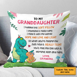 Personalized Dinosaur Grandson Granddaughter Pillowcase