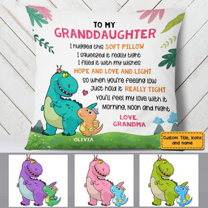 Personalized Dinosaur Grandson Granddaughter Pillowcase