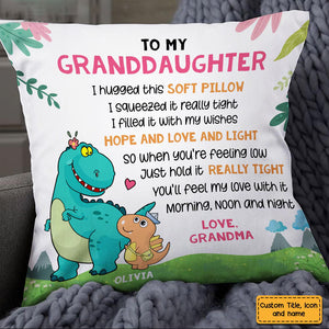 Personalized Dinosaur Grandson Granddaughter Pillowcase