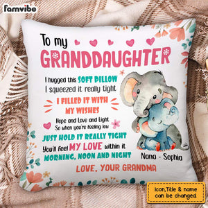 Personalized Elephant Mom Grandma To Daughter Granddaughter Son Grandson Pillow