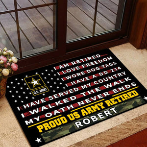Veteran door mat with your name - Pride