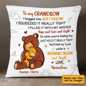 Personalized Mom Grandma Bear Drawing Pillowcase