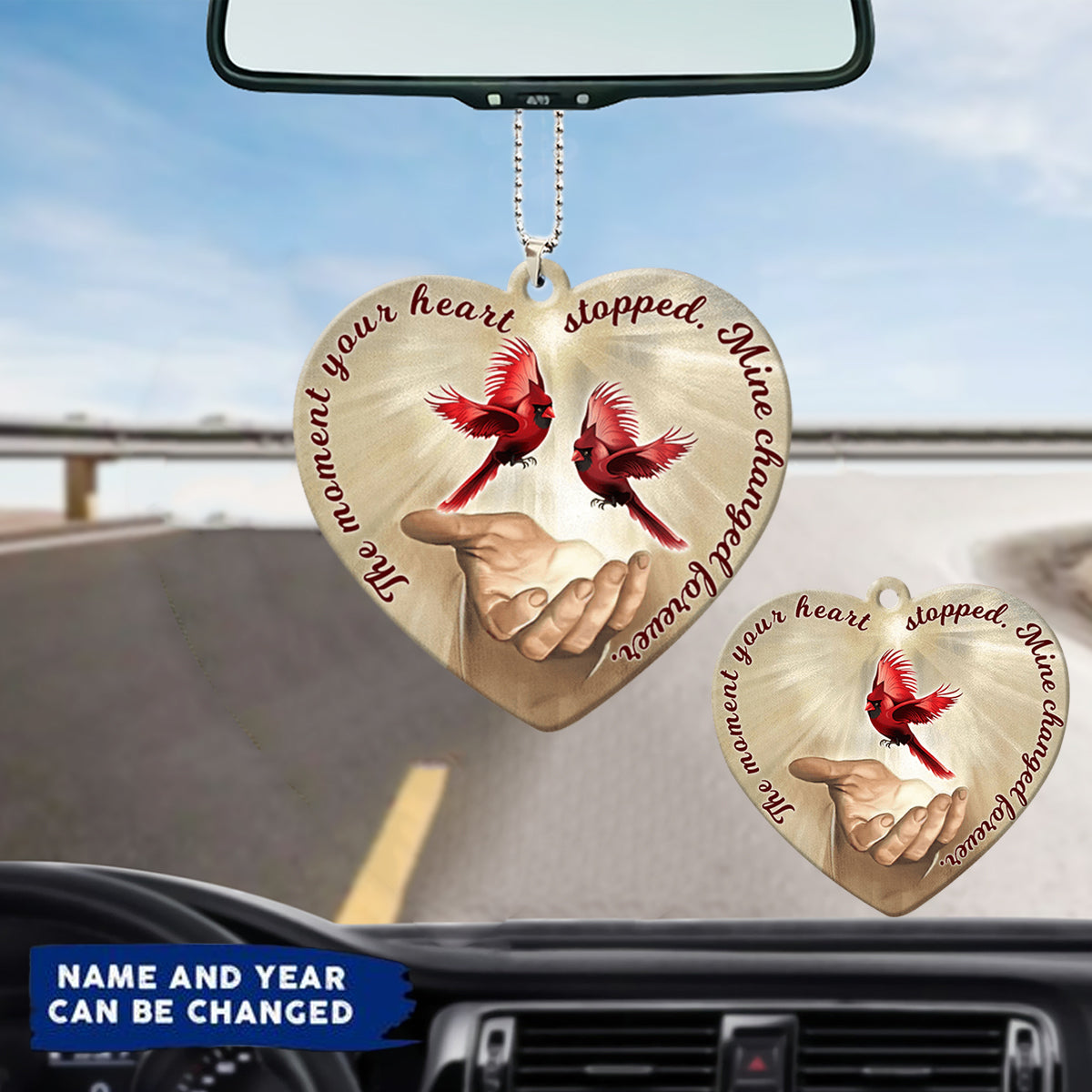 The Moment Your Heart Stopped, Mine Changed Forever Cardinal Bird Custom Acrylic Ornament
